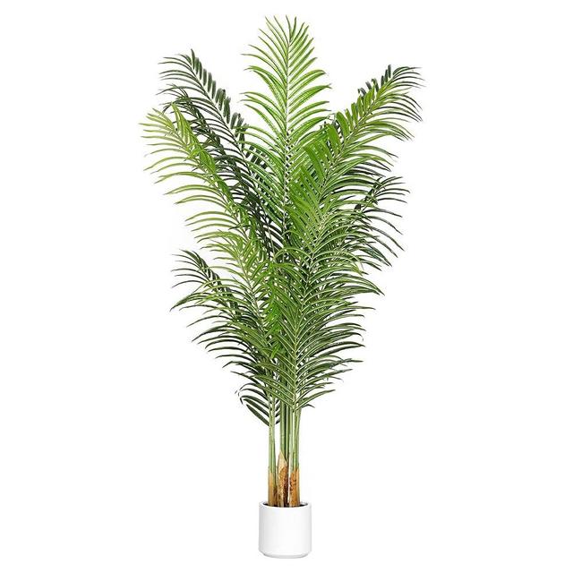 ProDeco Artificial Palm Tree 6Ft Faux Silk Green Realistic Decorative Tall Fake Potted Plants Artificial for Bedroom Living Room Office Home Decor Indoor Outdoor