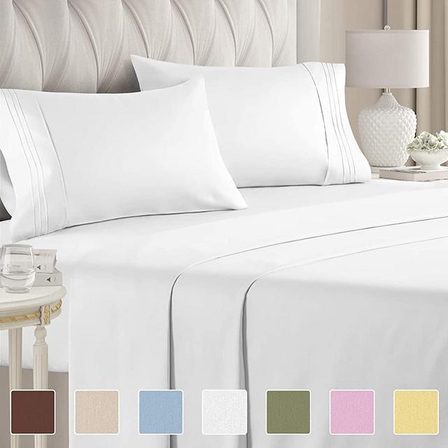 Twin Size Sheet Set - 3 Piece Set - Hotel Luxury Bed Sheets - Extra Soft - Deep Pockets - Easy Fit - Breathable & Cooling Sheets - Wrinkle Free - Comfy - White Bed Sheets – Twins Sheets - 3 PC