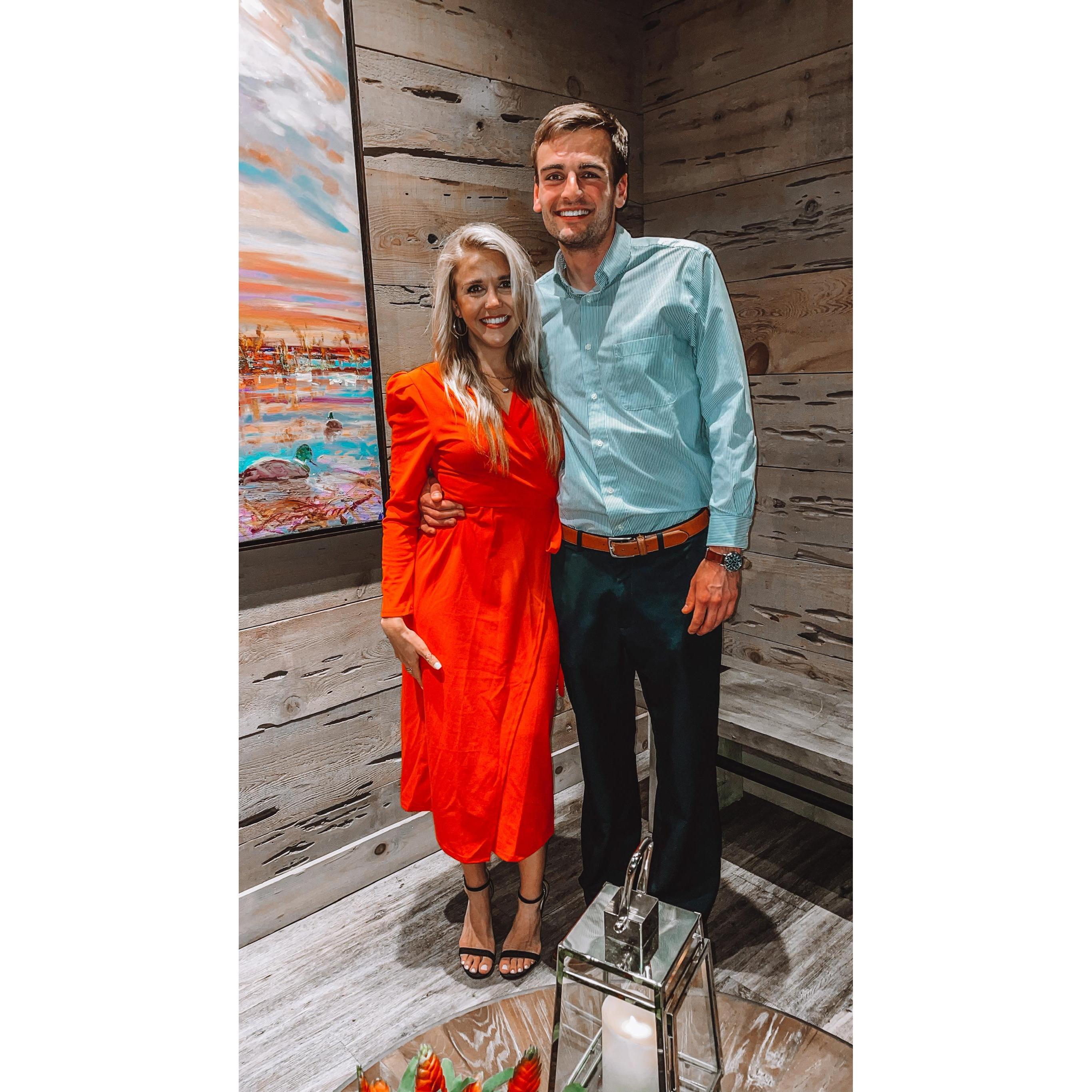 Engagement dinner right after he proposed!