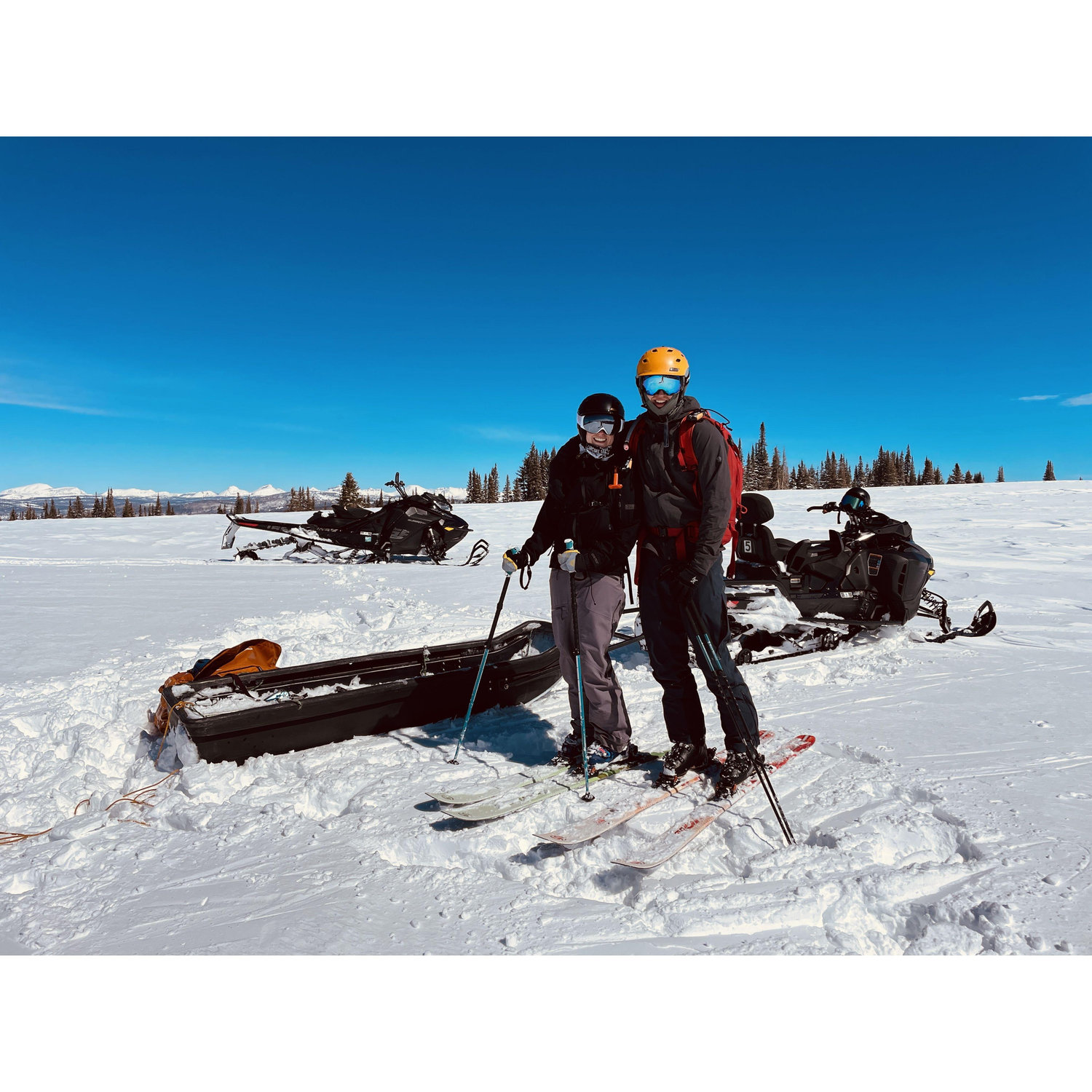 Our first snowmobile-accessed ski tour in the Uintas
