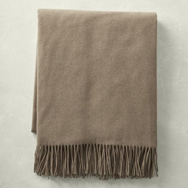 Solid Cashmere Throw, 50" X 65", Dark Taupe