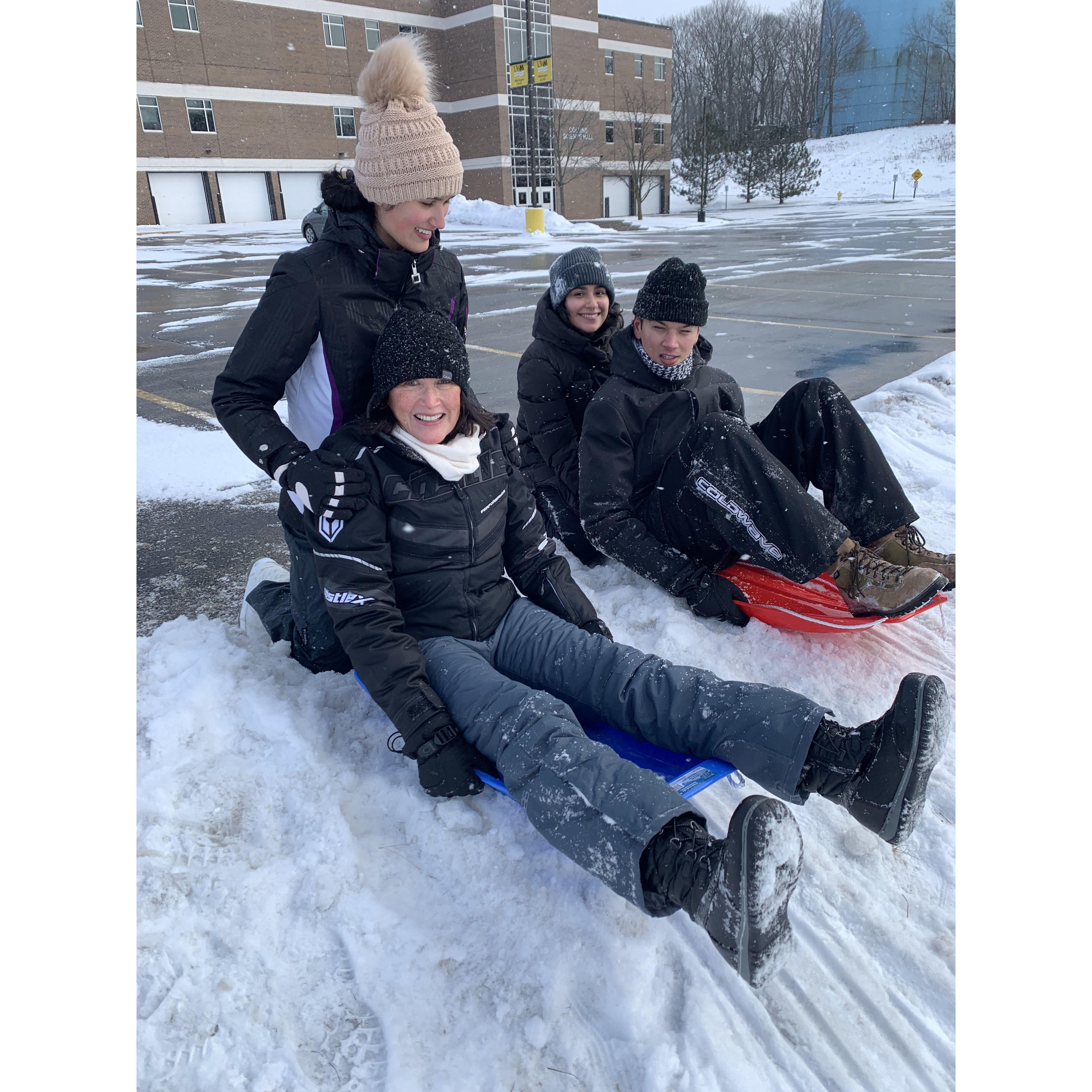 Sledding with the family