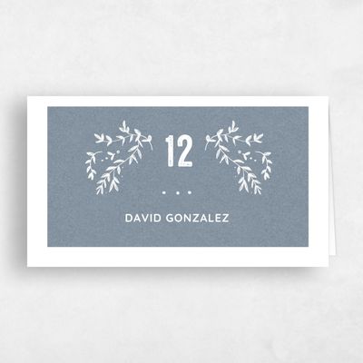 Slate, Blue Wedding Place Card - Humboldt