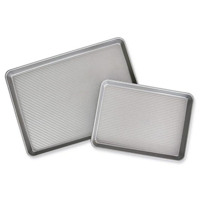 USA Pan Nonstick Half Sheet Pan and Quarter Sheet Pan, Set of 2, Aluminized Steel