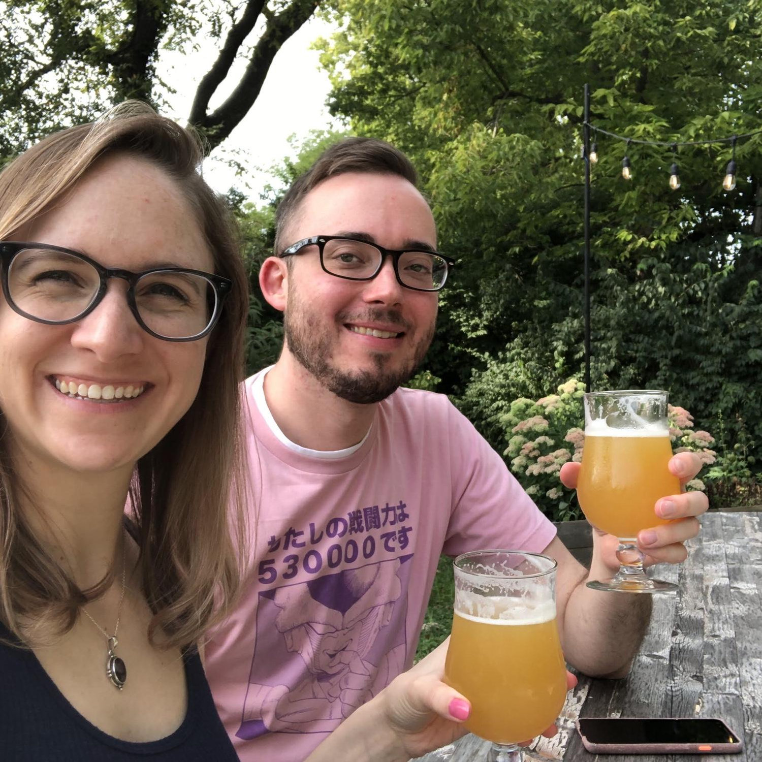 Enjoying beer in Cincinnati.