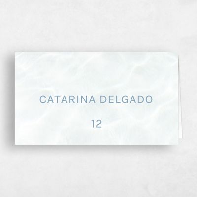 White Wedding Place Card - Waterview