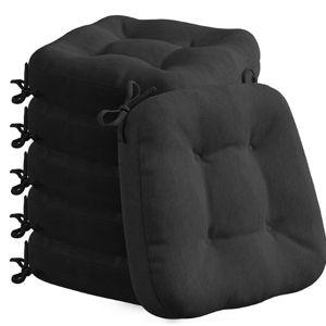 6 Pack Dining Chair Cushions - black
