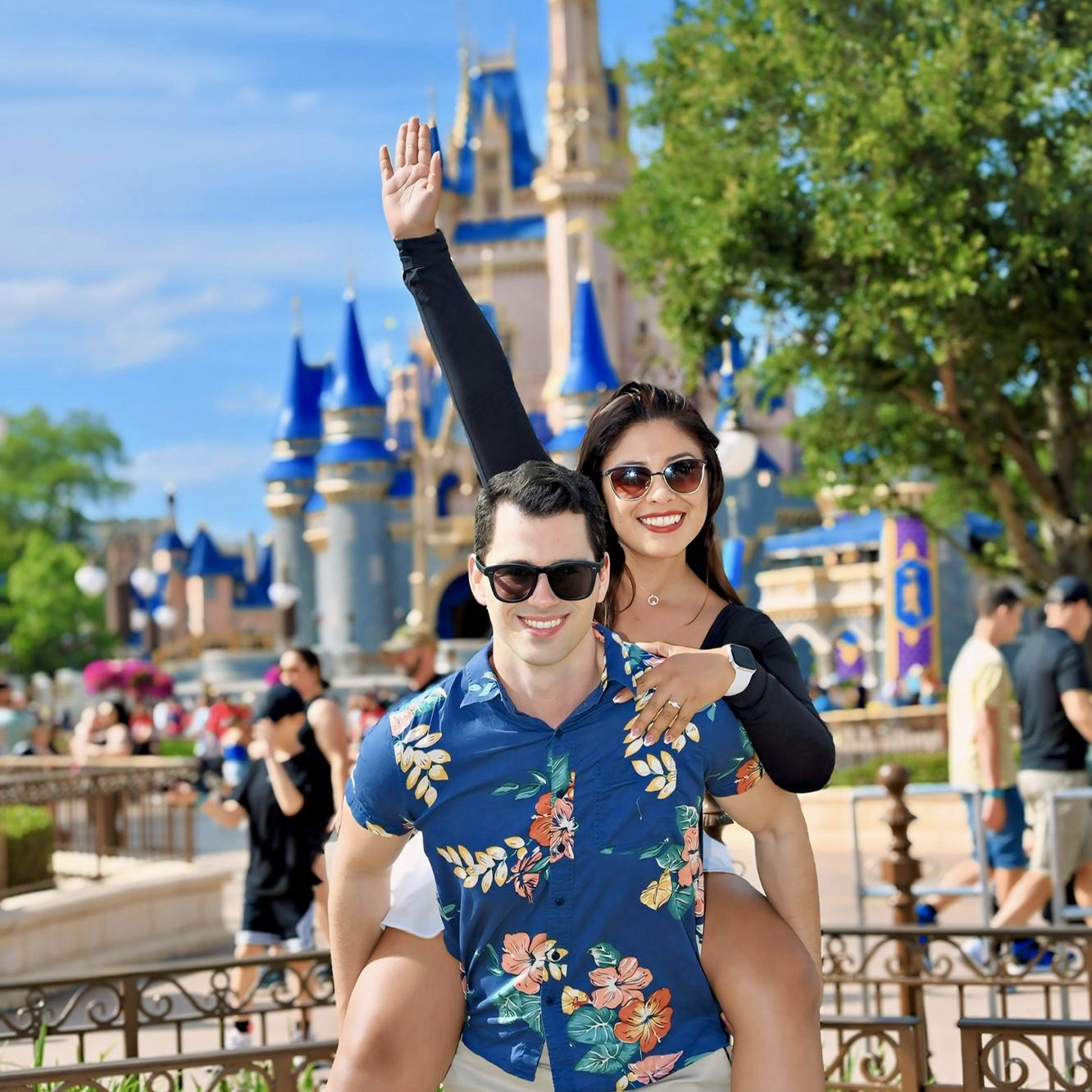The happiest place on Earth with a very happy couple.