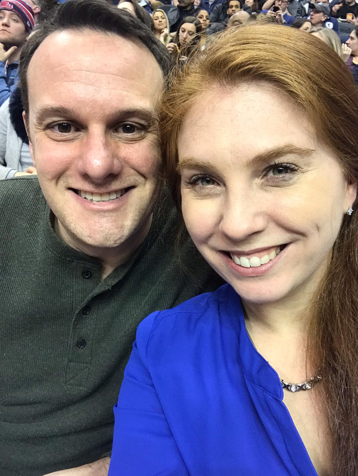 March 2019 - surprised Brian with front row seats to see Seton Hall play Georgetown