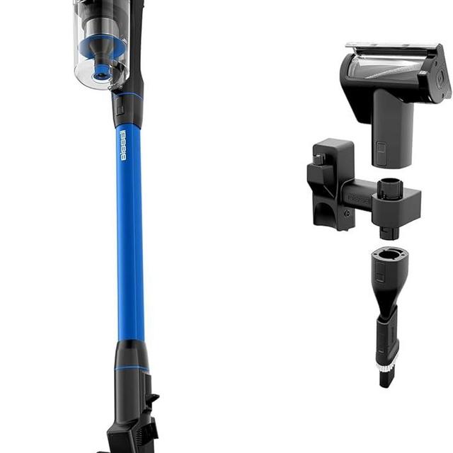 Bissell PowerClean FurFinder 200W Self-Standing Cordless Vacuum w/Tangle Free Brush Roll, Strong Suction, Removeable Battery, Wall Mount, Upholstery Tool & Bright Headlights