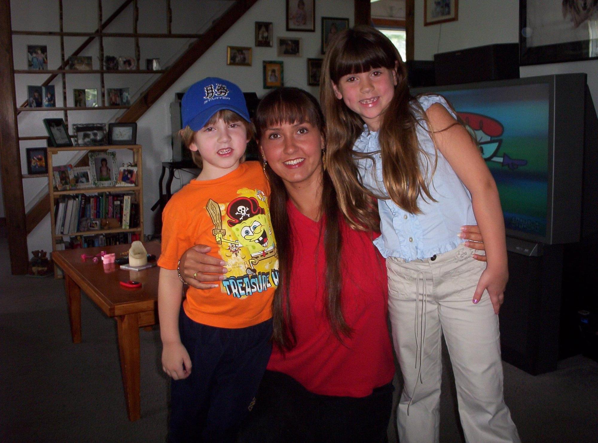 Christian with his mother Rachel and sister Arielle