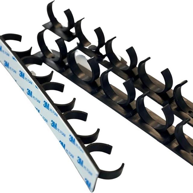 Adhesive Spice clip gripper clips, Holds 15 spice jars, black, spice organizer for Pantry, custom fit, hangs nicely inside cabinet door or in your rv, frees up space in your cabinet (Black)