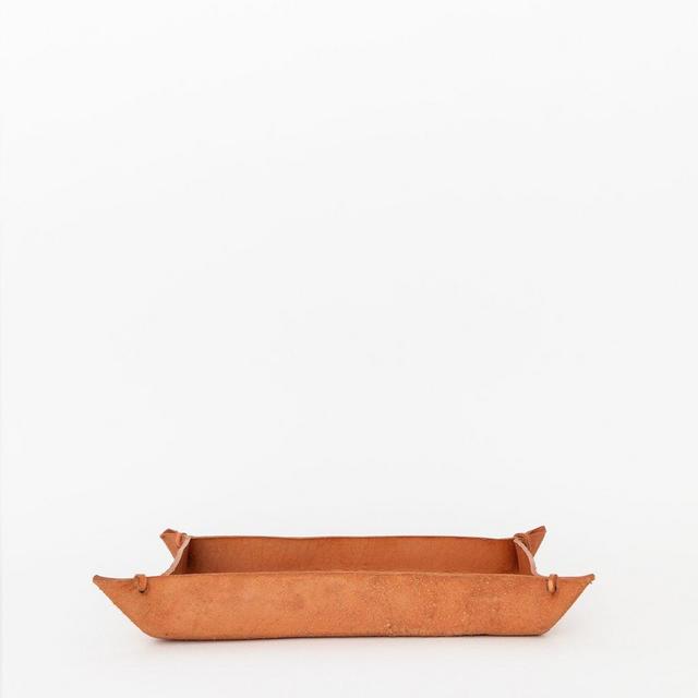 Leather Crafted Tray (Brown, Large), McGee & Co