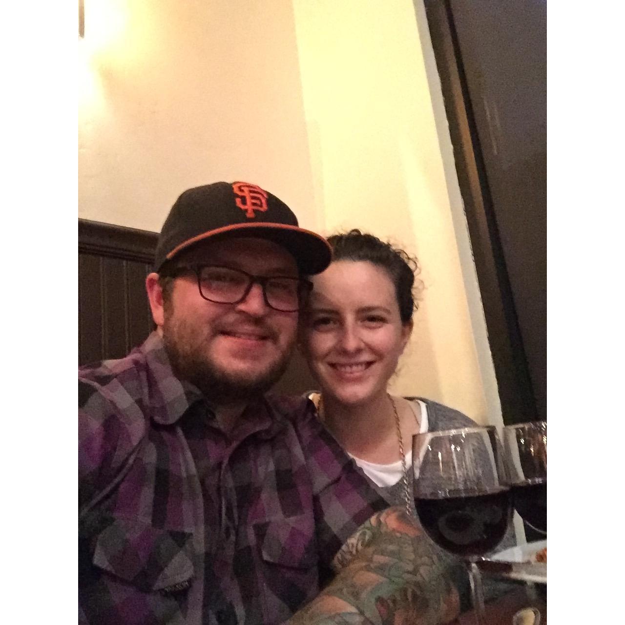 2016. Sacramento. 7th Anniversary celebration at our favorite Italian restaurant.