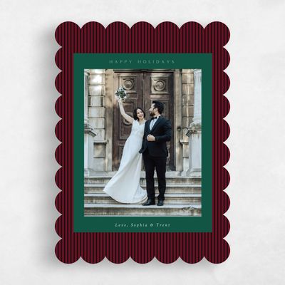 Dark Burgundy, Red Holiday Card - Harrison