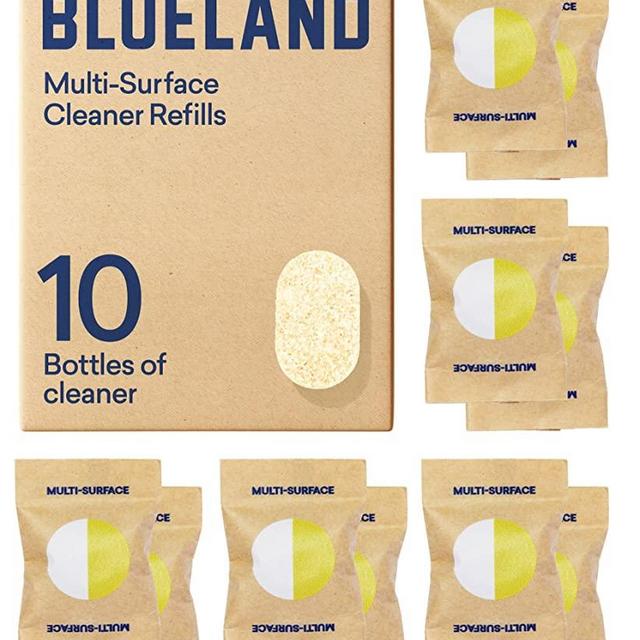 BLUELAND Multi-surface All Purpose Cleaner Refill Tablet 10 Pack | Eco Friendly Products & Cleaning Supplies - Fresh Lemon Scent | Makes 10 x 24 Fl oz bottles (240 Fl oz total)