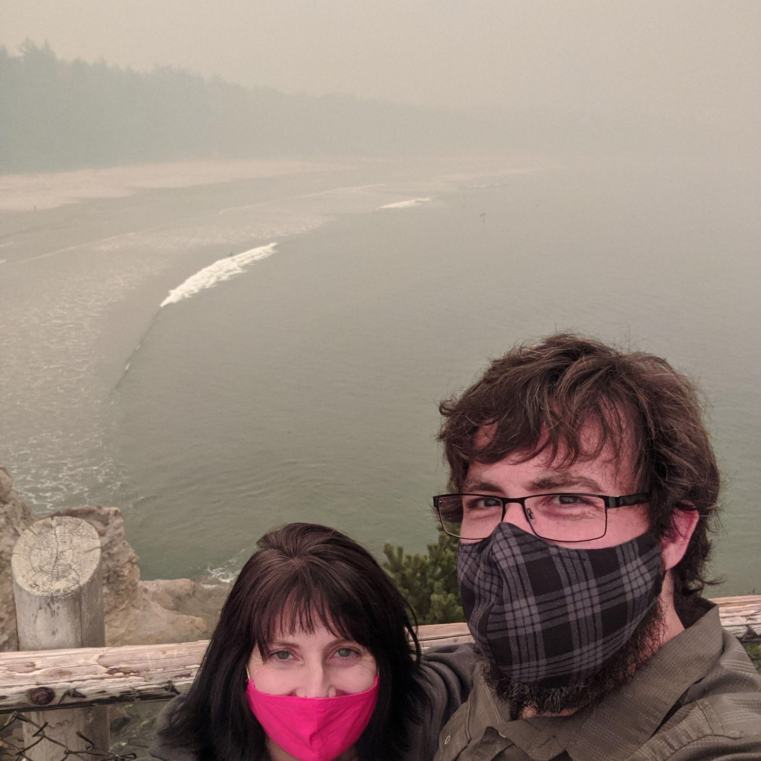 Oregon Coast with forest fires