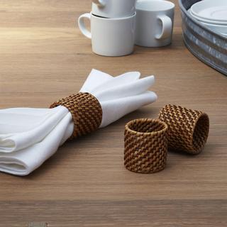 Artesia Honey Rattan Napkin Ring, Set of 4