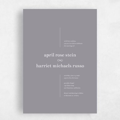 Gray, Grey Wedding Invitation - Powell Stamp