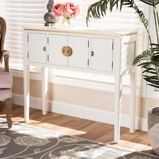 Aiko Japanese-Inspired Finished 4-Door Wood Console Table