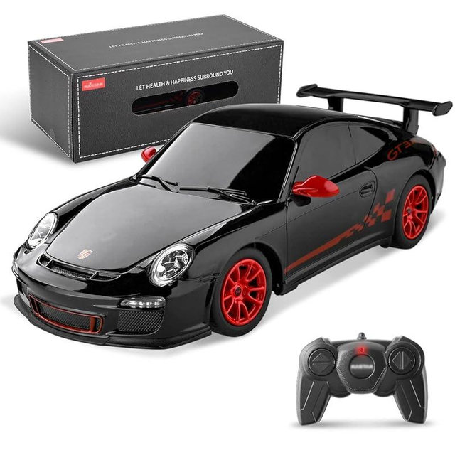 BEZGAR Porsche Remote Control Car - Officially Licensed Porsche 911 GT3 RS Toy Car 1:24 Porsche RC Car Model Vehicle Gift for Boys,Girls,Teens and Adults (39900 Black)
