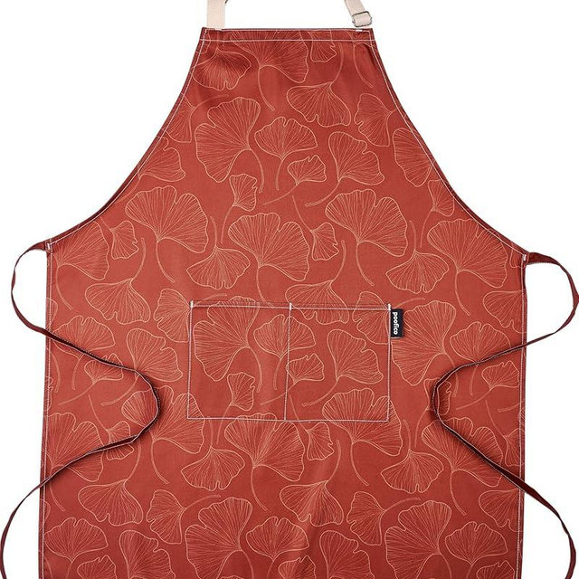 poofico Premium Adjustable Waterproof Aprons for Women with Pockets | Poly-Cotton Cute Apron for Kitchen, Cooking & Baking