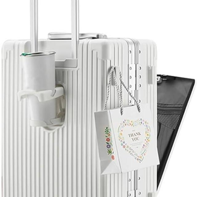 feilario 20in Aluminium Frame Hardside Expandable Spinner Wheel Luggage, Built-In TSA lock Carry on Suitcase, with Cup Holder & Phone Holder