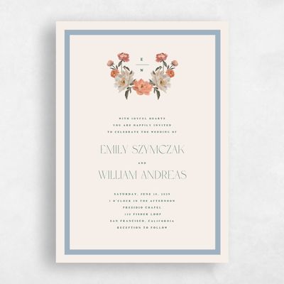 Blue Wedding Invitation - Ashling Classic