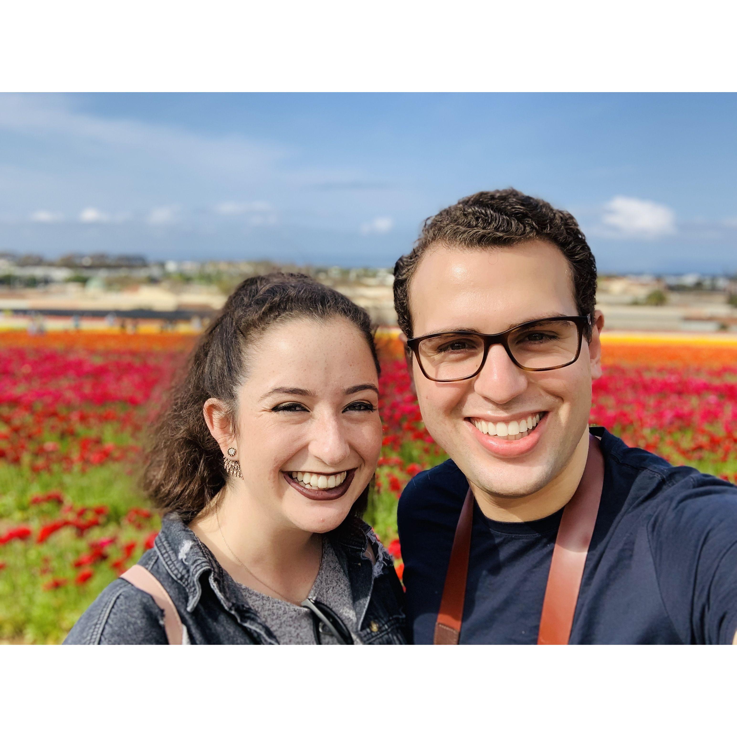 March 2019: Grace showed Stephen the Carlsbad flower fields.