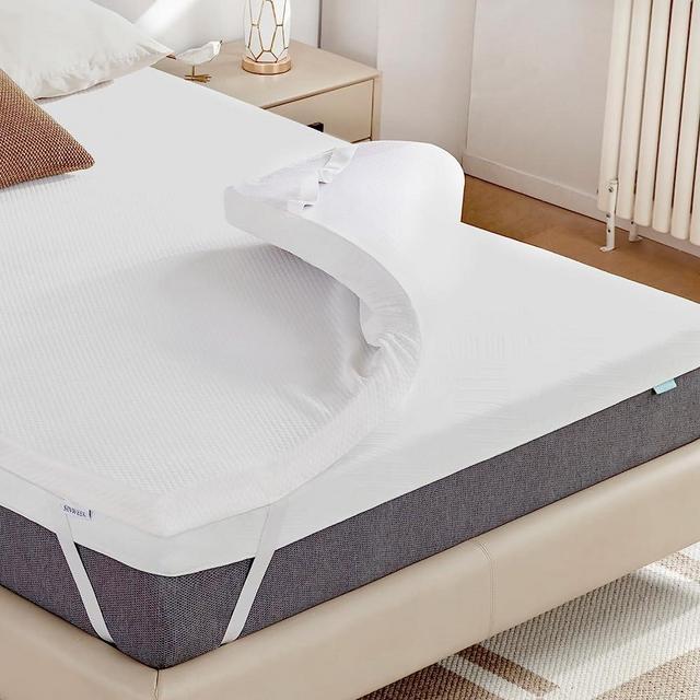 SINWEEK 2 Inch Gel Memory Foam Mattress Topper Queen Size, Ventilated High Density Pad for Back Pain, Bed Topper with Removable Soft Cover, CertiPUR-US Certified