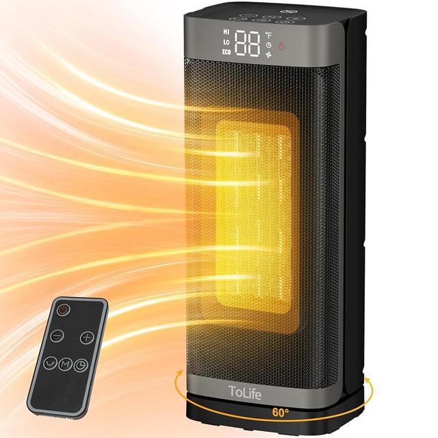 Space Heater for Indoor Use, 1500W Fast Heating with Thermostat, 60°Oscillating, 4 Modes, 12h Timer,Safety Protection, Portable Electric Heaters for Home, Bedroom, Office