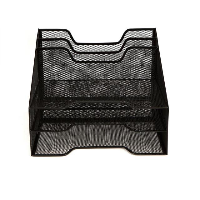 5 Compartment Mesh File Organizer Black - Mind Reader