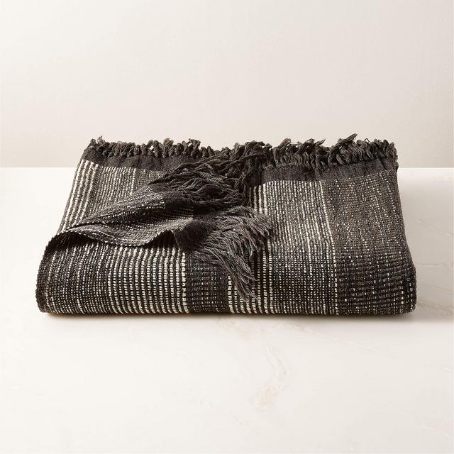 Nala Black Striped Woven Throw