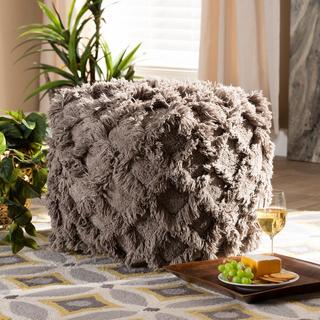 Asuka Moroccan Inspired Handwoven Cotton Fringe Pouf Ottoman