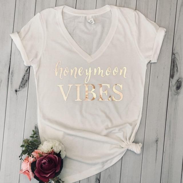 Honeymoon vibes t-shirt/newlywed shirt/bridal gift/just married shirt/honeymoon shirt/Mrs shirt/wedding shirt/wedding gift