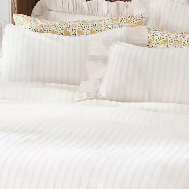 Organic Cotton Spa Sateen Ruffled Duvet Cover