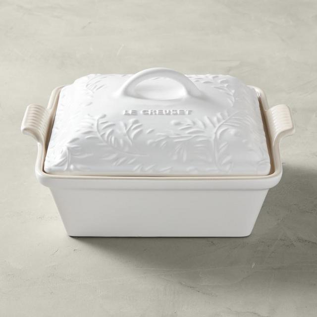 Le Creuset Enameled Cast Iron Signature Deep Square Covered Baker, Olive Branch