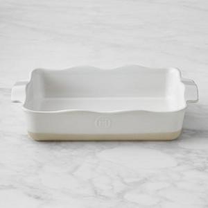 Emile Henry Ruffle Rectangular Baker, Large, Nougat