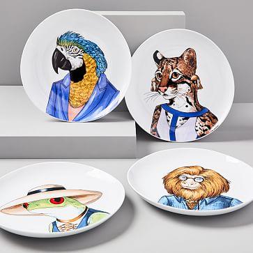 Dapper Animal Salad Plates