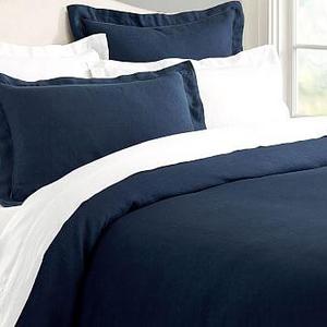 Belgian Flax Linen (King) Duvet Cover & Sham - Midnight