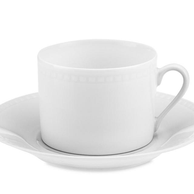 Apilco Beaded Hemstitch Porcelain Cup & Saucer, Each
