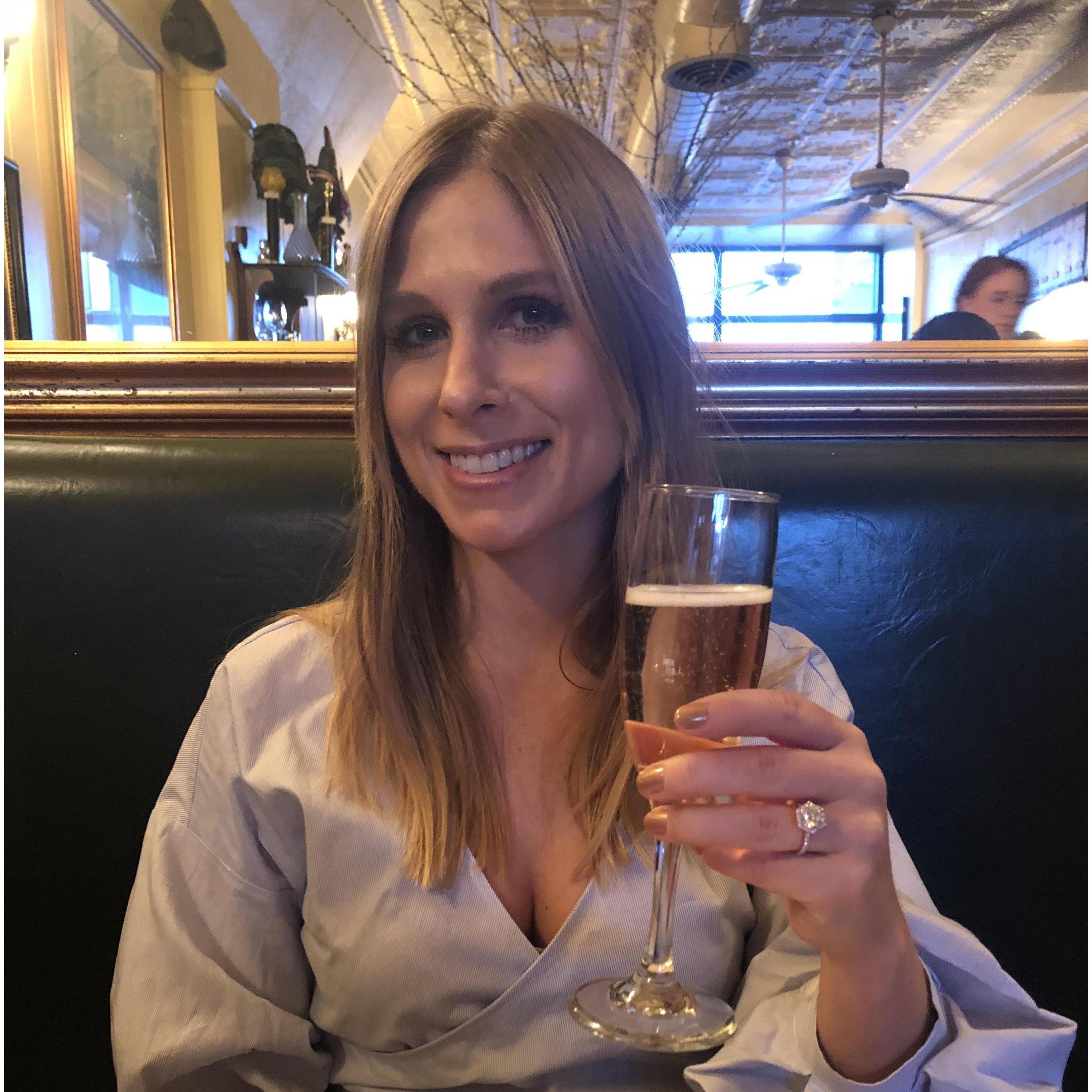 Our first date as an engaged couple