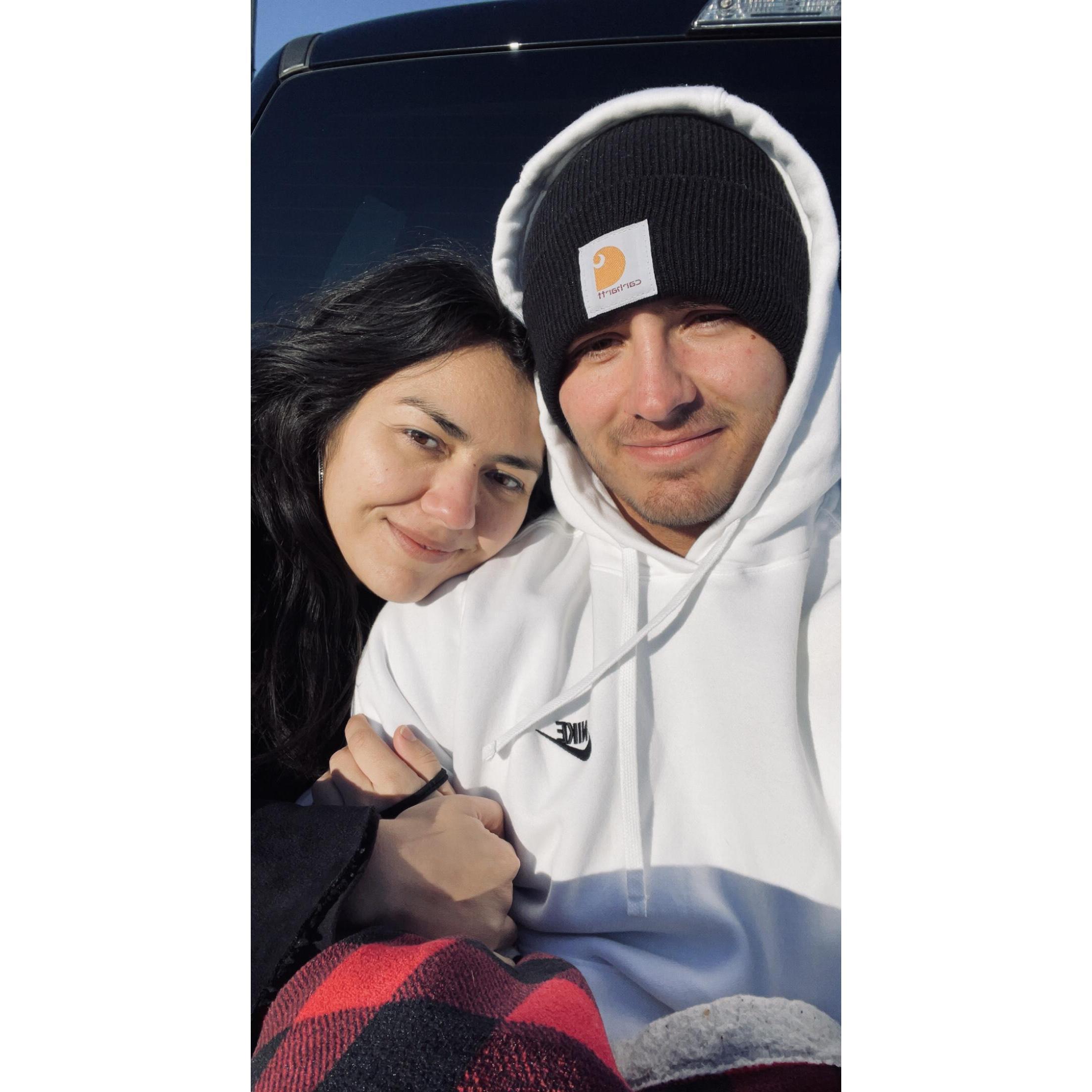 February 3, 2021, He asked me to be his girlfriend at the top of the Greenville parking deck. It is my favorite spot in Greenville and the same place we confessed to liking each other.