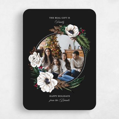 Black Rounded Holiday Card - Randy Portrait