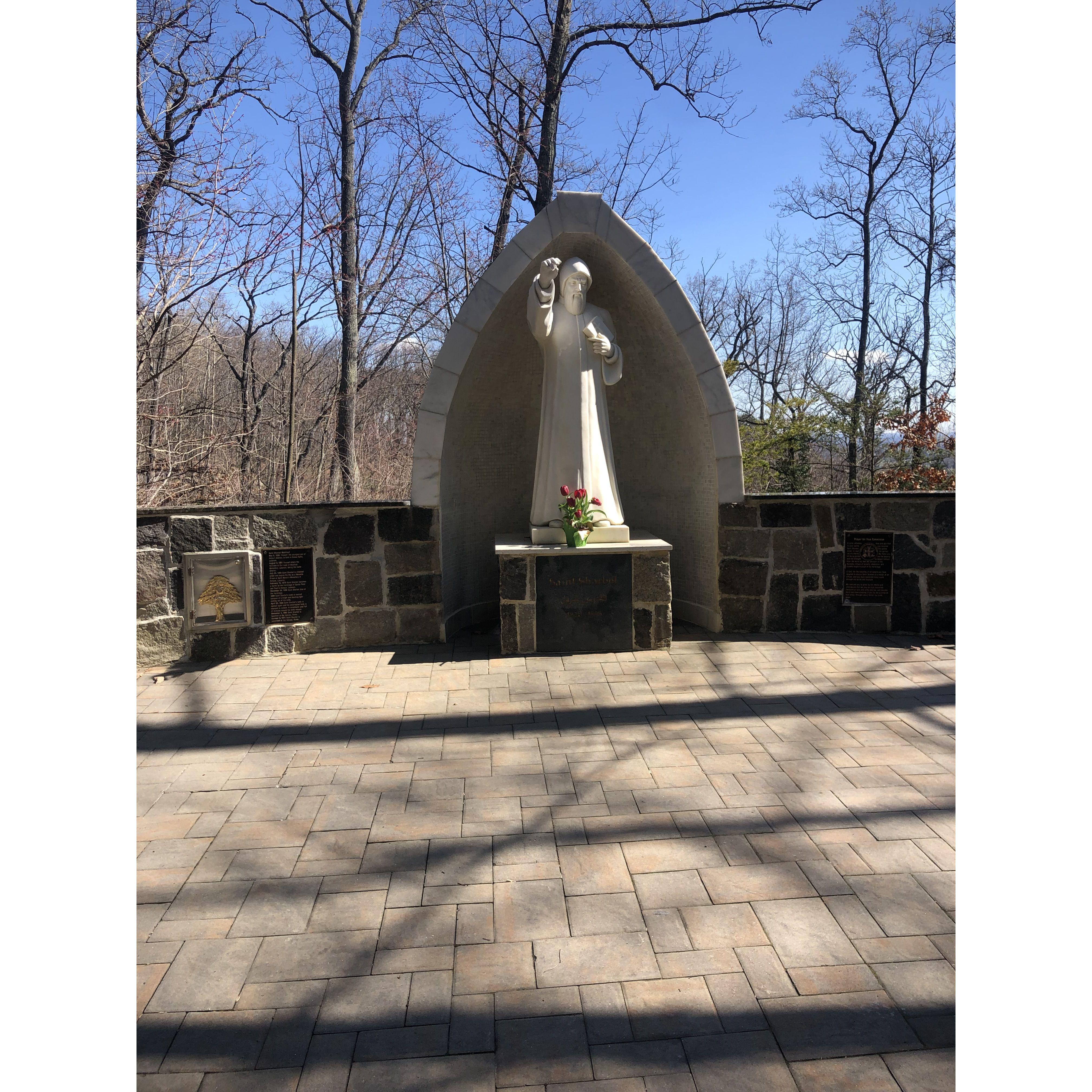 Visiting the shrine of St. Elizabeth Ann Seton as Peter and Lizzy returned from spring break