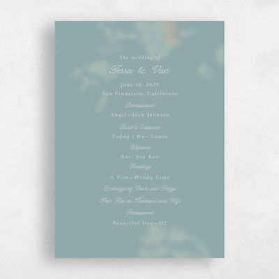 Blue Sage Wedding Program - Ola