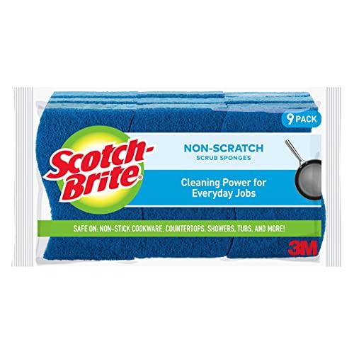 Scotch-Brite Non-Scratch Scrub Sponges, Lasts 50% Longer than the Leading National Value Brand, 9 Scrub Sponges