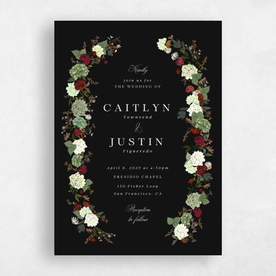 Black Wedding Invitation - Rosamund Classic