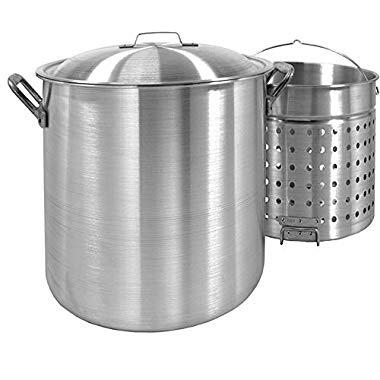 Bayou Classic 8000 80-Quart Aluminum Stockpot with Boil Basket