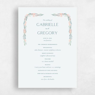 Mist, Blue Wedding Program - Kenela